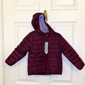 Purple wind and water resistant puffer coat NWT
